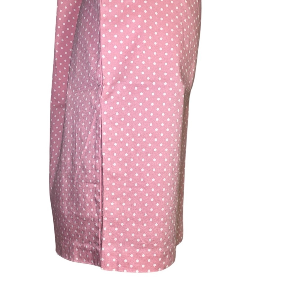 Retro Pink & White Polka Dot High-Waisted Pencil Skirt | Y2K Barbiecore Pin-Up - Picture 6 of 15